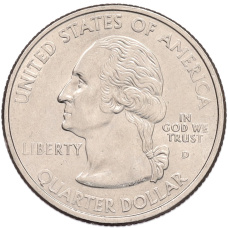Монета 1/4 доллара (25 центов) 2002 года D США «Штаты и территории — Миссисипи» (реверс)