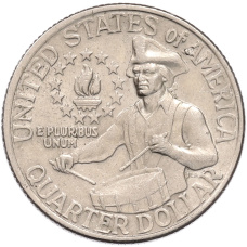 Монета 1/4 доллара (25 центов) 1976 года США «200 лет независимости США» (аверс)