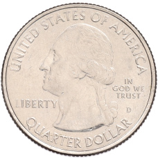 Монета 1/4 доллара (25 центов) 2015 года D США «Национальные парки — №26 Национальный монумент Гомстед» (реверс)