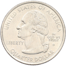 Монета 1/4 доллара (25 центов) 2001 года D США «Штаты и территории — Вермонт» (реверс)