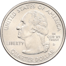 Монета 1/4 доллара (25 центов) 2002 года D США «Штаты и территории — Теннесси» (реверс)