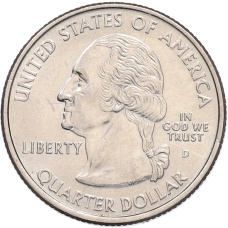 Монета 1/4 доллара (25 центов) 2003 года D США «Штаты и территории — Арканзас» (реверс)
