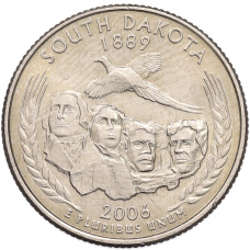 Монета 1/4 доллара (25 центов) 2006 года P США «Штаты и территории — Южная Дакота» (аверс)