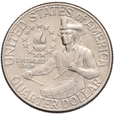 Монета 1/4 доллара (25 центов) 1976 года D США «200 лет независимости США» (аверс)