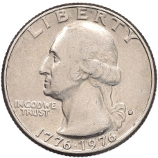 Монета 1/4 доллара (25 центов) 1976 года D США «200 лет независимости США» (реверс)