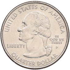 Монета 1/4 доллара (25 центов) 2007 года P США «Штаты и территории — Вашингтон» (реверс)