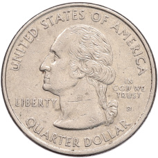 Монета 1/4 доллара (25 центов) 1999 года D США «Штаты и территории — Нью-Джерси» (реверс)