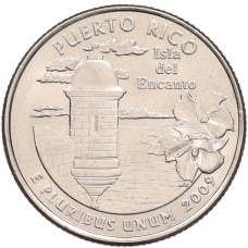 Монета 1/4 доллара (25 центов) 2009 года D США «Штаты и территории — Пуэрто-Рико» (аверс)