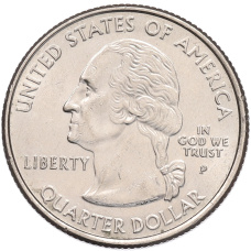 Монета 1/4 доллара (25 центов) 2007 года P США «Штаты и территории — Вашингтон» (реверс)