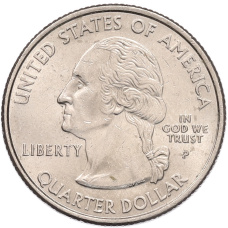 Монета 1/4 доллара (25 центов) 2000 года P США «Штаты и территории — Вирджиния» (реверс)