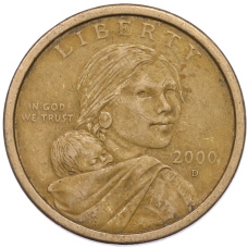 Монета 1 доллар 2000 года D США Сакагавея «Парящий орел» (аверс)