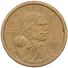 Монета 1 доллар 2000 года P США Сакагавея «Парящий орел» (аверс)