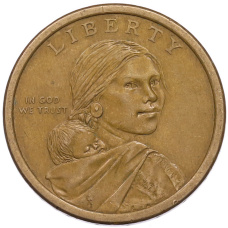 Монета 1 доллар 2010 года (D) США «Коренные американцы (Сакагавея) — Великий закон о мире (Стрелы)» (реверс)