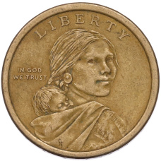 Монета 1 доллар 2010 года (D) США «Коренные американцы (Сакагавея) — Великий закон о мире (Стрелы)» (реверс)