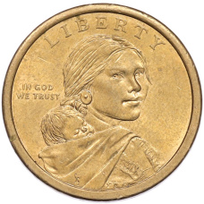 Монета 1 доллар 2009 года (P) США «Коренные американцы (Сакагавея) — Коренная американка сажает кукурузу» (реверс)