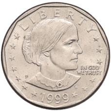 Монета 1 доллар 1999 года P США «Сьюзен Энтони» (аверс)