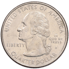 Монета 1/4 доллара (25 центов) 1999 года D США «Штаты и территории — Коннектикут» (реверс)