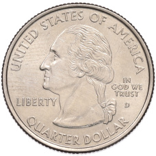 Монета 1/4 доллара (25 центов) 2000 года D США «Штаты и территории — Штат Нью-Гемпшир» (реверс)