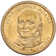 Монета 1 доллар 2008 года (P) США «6-й президент США Джон Куинси Адамс» (аверс)