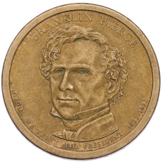Монета 1 доллар 2010 года (P) США «14-й президент США Франклин Пирс» (аверс)
