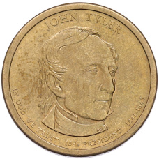 Монета 1 доллар 2009 года (P) США «10-й президент США Джон Тайлер» (аверс)