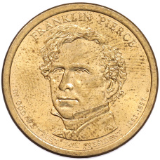 Монета 1 доллар 2010 года (D) США «14-й президент США Франклин Пирс» (аверс)