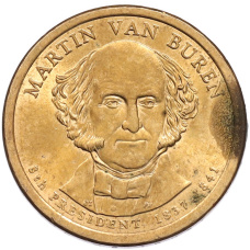 Монета 1 доллар 2008 года (D) США «8-й президент США Мартин Ван Бюрен» (аверс)