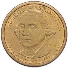 Монета 1 доллар 2007 года (D) США «1-й президент США Джордж Вашингтон» (аверс)