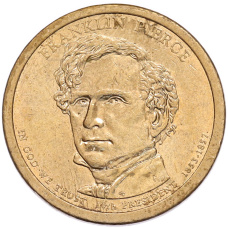 Монета 1 доллар 2010 года (P) США «14-й президент США Франклин Пирс» (аверс)