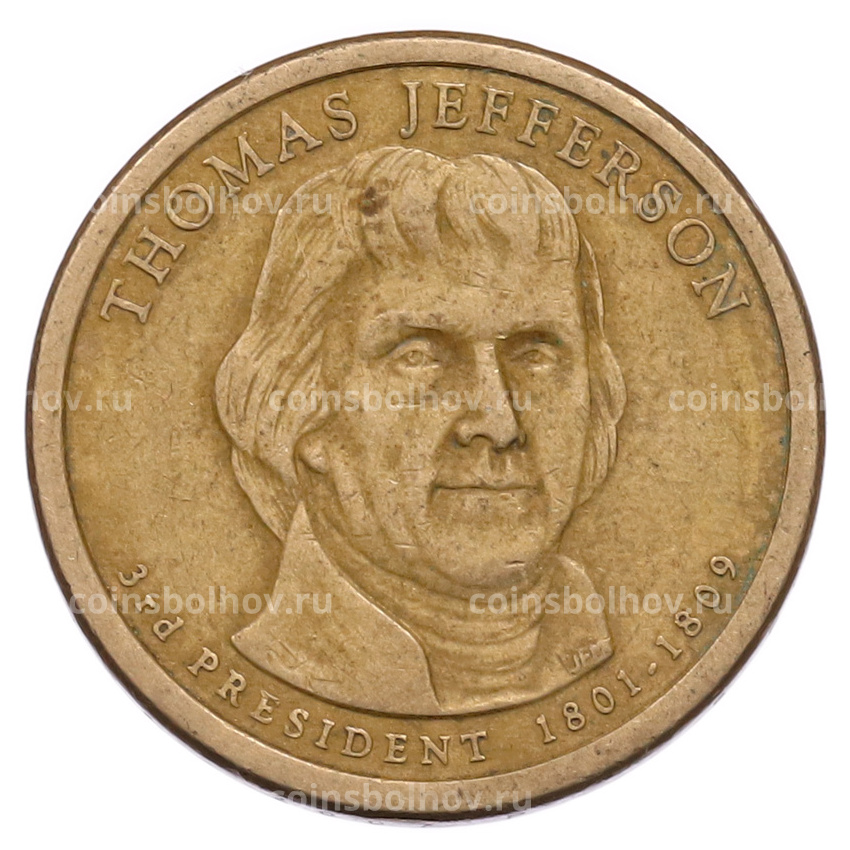 Монета 1 доллар 2007 года (P) США «3-й президент США Томас Джефферсон»