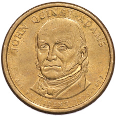 Монета 1 доллар 2008 года (D) США «6-й президент США Джон Куинси Адамс» (аверс)