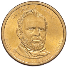 Монета 1 доллар 2011 года (D) США «18-й президент США Улисс Грант» (аверс)
