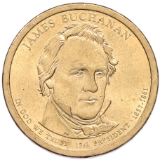 Монета 1 доллар 2010 года (P) США «15-й президент США Джеймс Бьюкенен» (аверс)