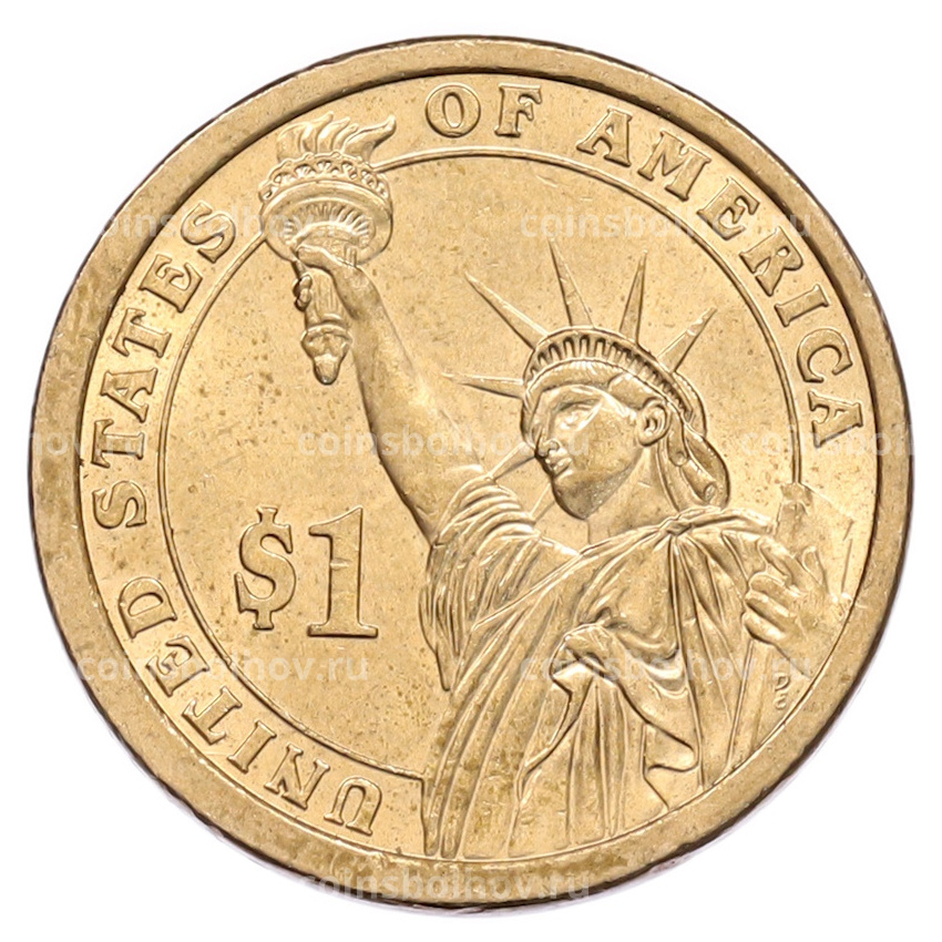 Монета 1 доллар 2010 года (P) США «15-й президент США Джеймс Бьюкенен» (вид 2)