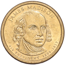 Монета 1 доллар 2007 года (P) США «4-й президент США Джеймс Мэдисон» (аверс)