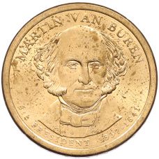Монета 1 доллар 2008 года (D) США «8-й президент США Мартин Ван Бюрен» (аверс)