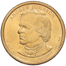 Монета 1 доллар 2011 года (D) США «17-й президент США Эндрю Джонсон» (аверс)
