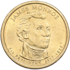 Монета 1 доллар 2008 года (Р) США «5-й президент США Джеймс Монро» (аверс)