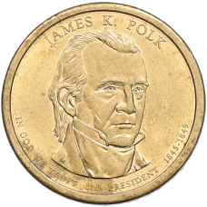 Монета 1 доллар 2009 года (Р) США «11-й президент США Джеймс Полк» (аверс)