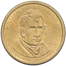 Монета 1 доллар 2009 года (D) США «9-й президент США Уильям Гаррисон» (аверс)
