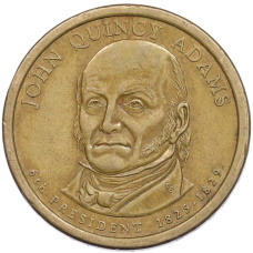 Монета 1 доллар 2008 года (Р) США «6-й президент США Джон Куинси Адамс» (аверс)