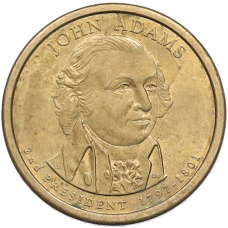 Монета 1 доллар 2007 года (D) США «2-й президент США Джон Адамс» (аверс)