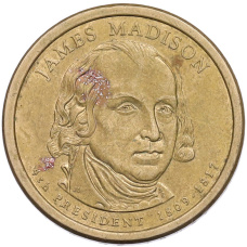 Монета 1 доллар 2007 года (Р) США «4-й президент США Джеймс Мэдисон» (аверс)