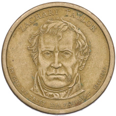 Монета 1 доллар 2009 года (Р) США «12-й президент США Закари Тейлор» (аверс)