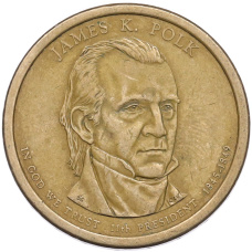 Монета 1 доллар 2009 года (D) США «11-й президент США Джеймс Полк» (аверс)