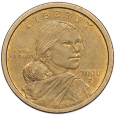 Монета 1 доллар 2000 года P США Сакагавея «Парящий орел» (аверс)