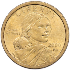 Монета 1 доллар 2000 года P США Сакагавея «Парящий орел» (аверс)