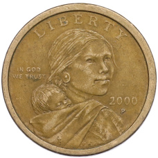 Монета 1 доллар 2000 года P США Сакагавея «Парящий орел» (аверс)