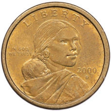 Монета 1 доллар 2000 года D США Сакагавея «Парящий орел» (аверс)