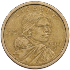 Монета 1 доллар 2000 года D США Сакагавея «Парящий орел» (аверс)